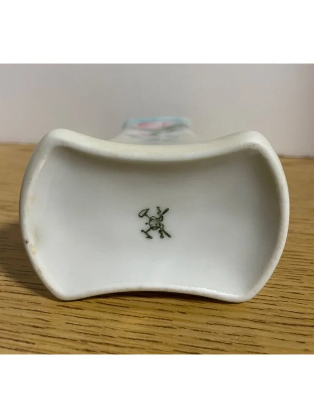 Pirkenhammer Hand Painted Porcelain Hat Pin Vase Gotham Pink Rose Vintage 1920s